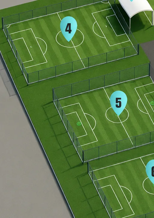 Cluster de canchas de fútbol 7 y fútbol 11